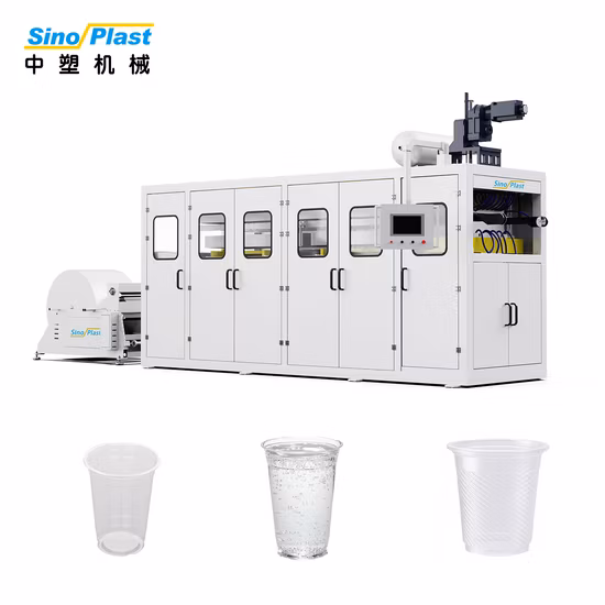 Machine de formage de thermoformage de récipient de plateau de bol de tasse jetable en plastique automatique